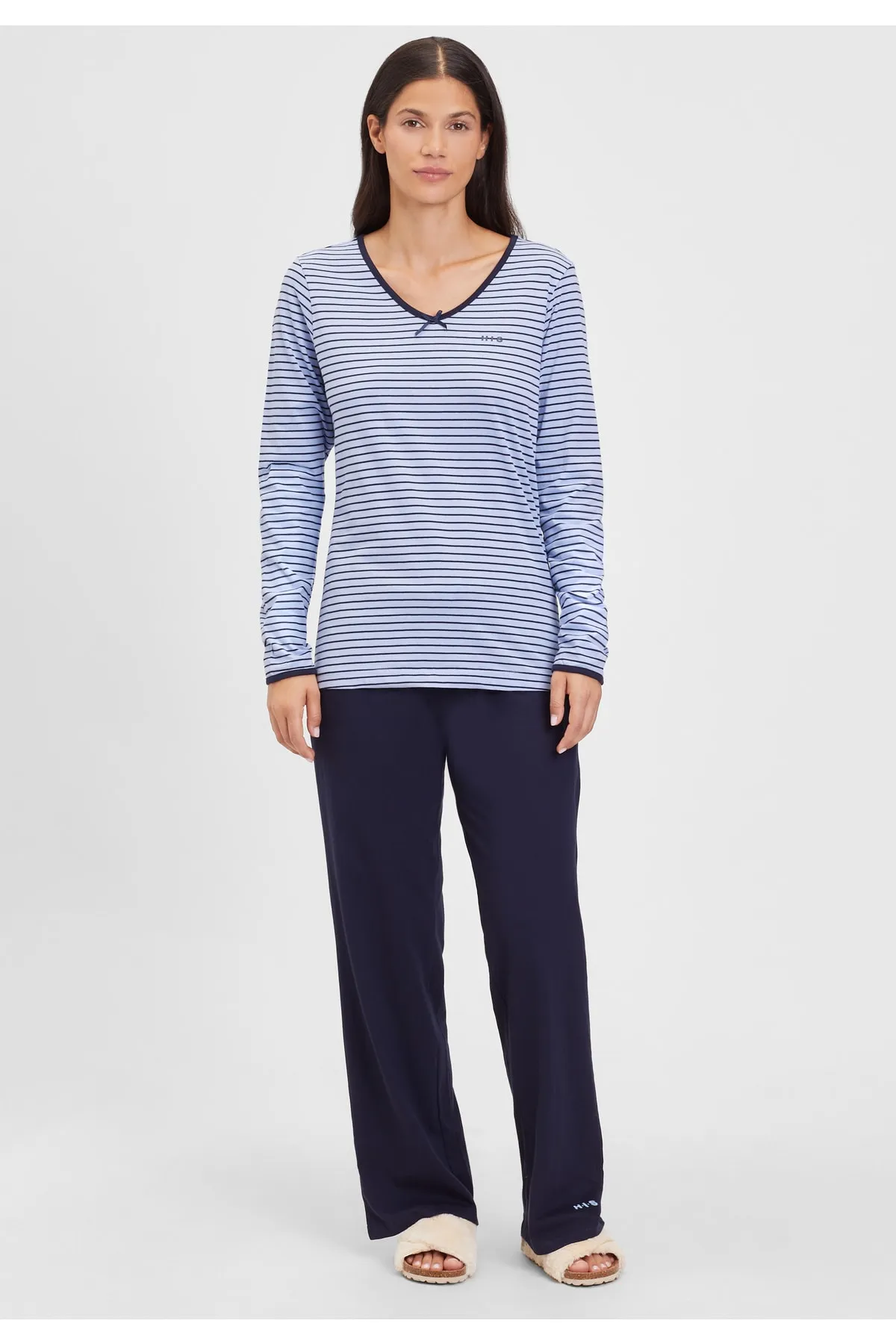 HIS  Pyjama set - Blau - Unifarben