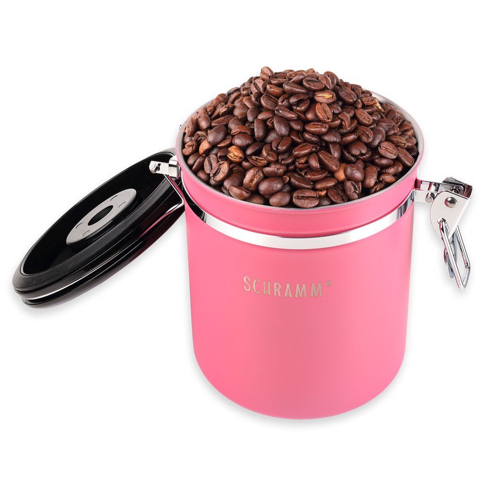 Schramm Kaffeedose Schramm® Kaffeedose 1500 ml in 10 Farben mit Dosierlöffel Höhe: 15cm Kaffeedosen Kaffeebehälter aus Edelstahl