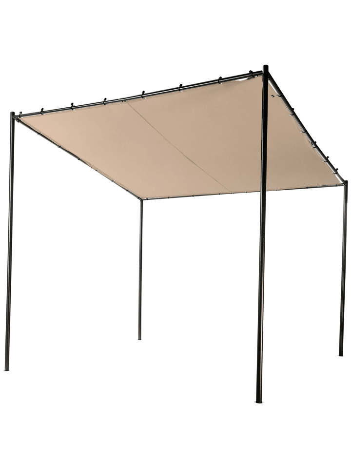 Beliani Garten-Pergola VIMINO in Beige/Schwarz - (W) 282 x (H) 282 x (L) 294 cm günstig kaufen onesize