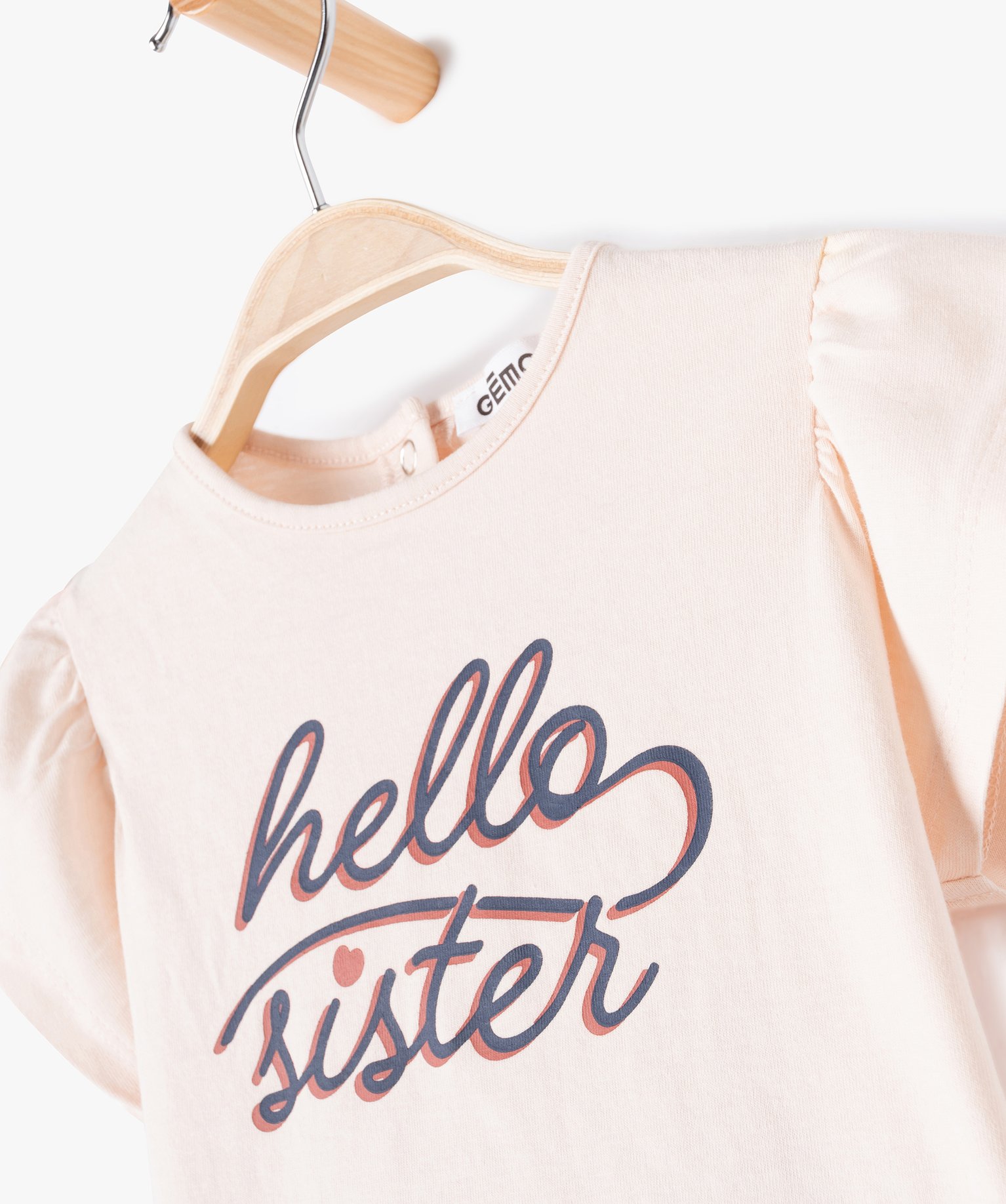 Tee-shirt bébé fille imprimé à manches volantées rose | GEMO