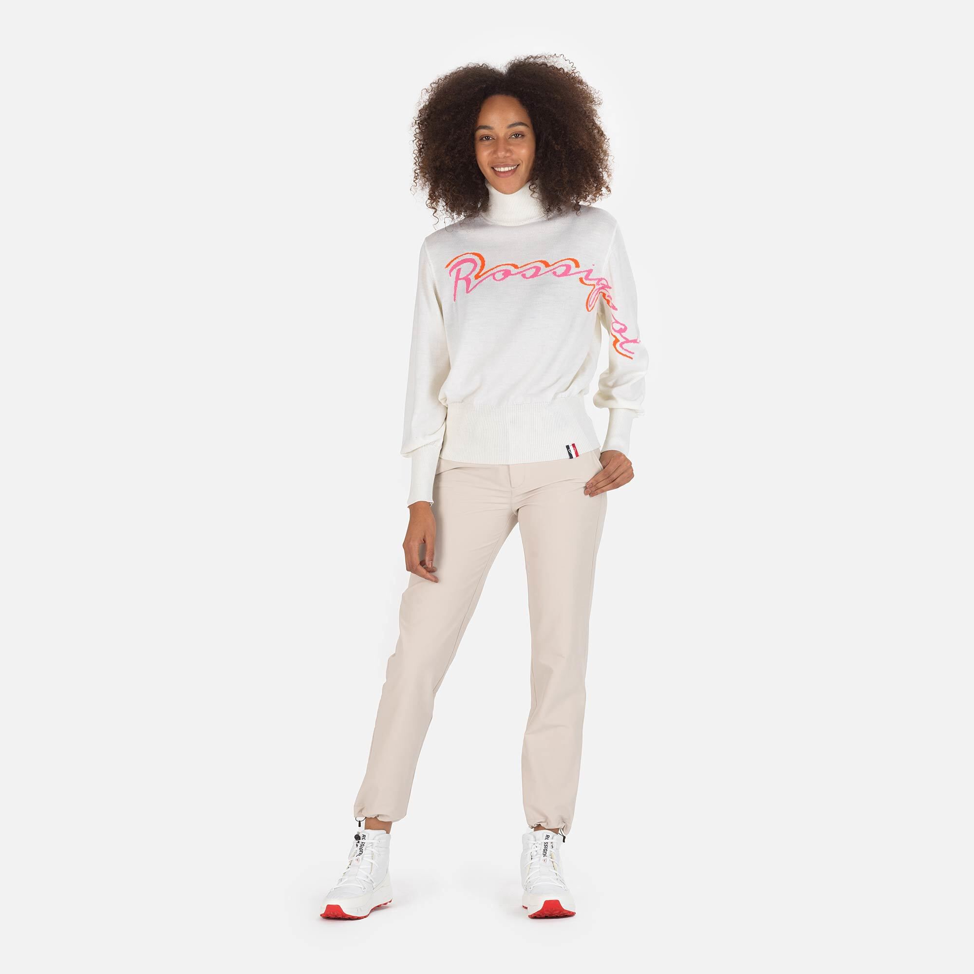 Pull en maille à col roulé Signature Femme