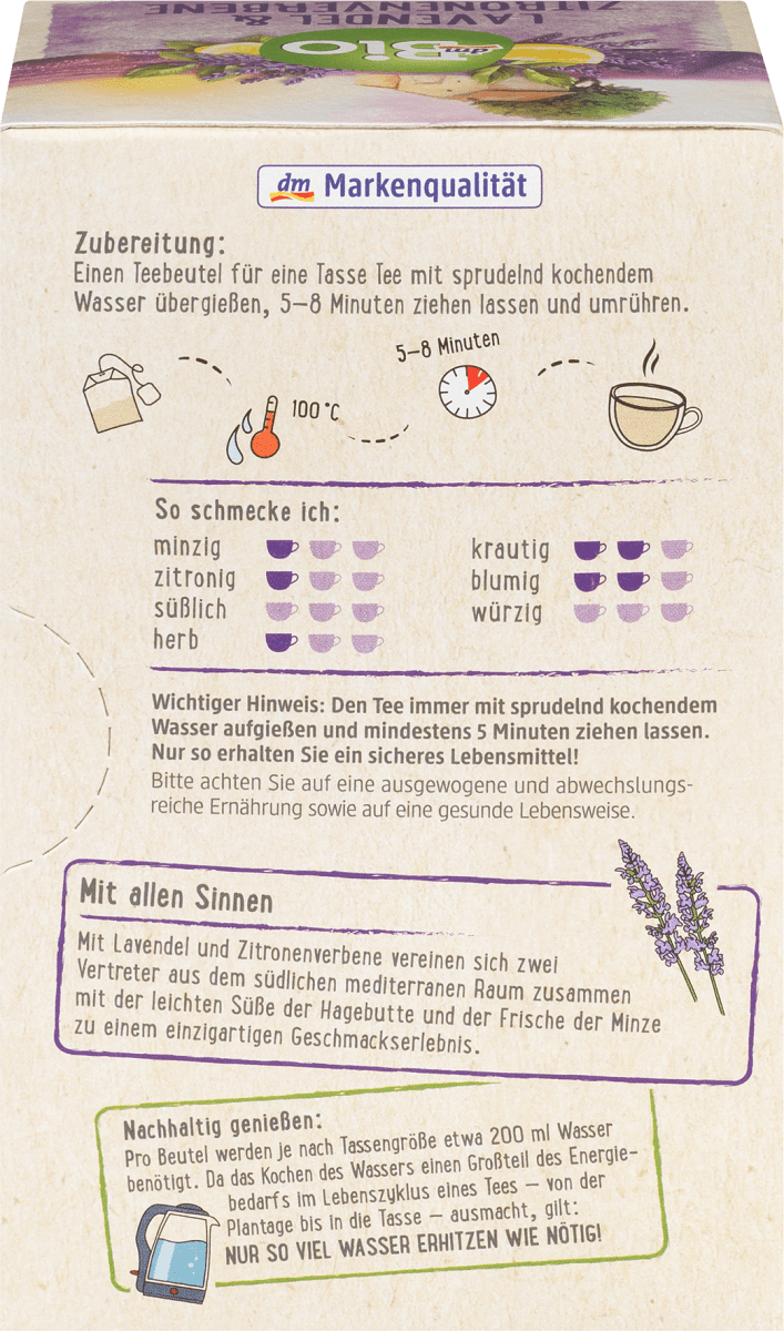 Kräuter-Tee, Lavendel & Verbenen (20 x 2 g), 40 g
