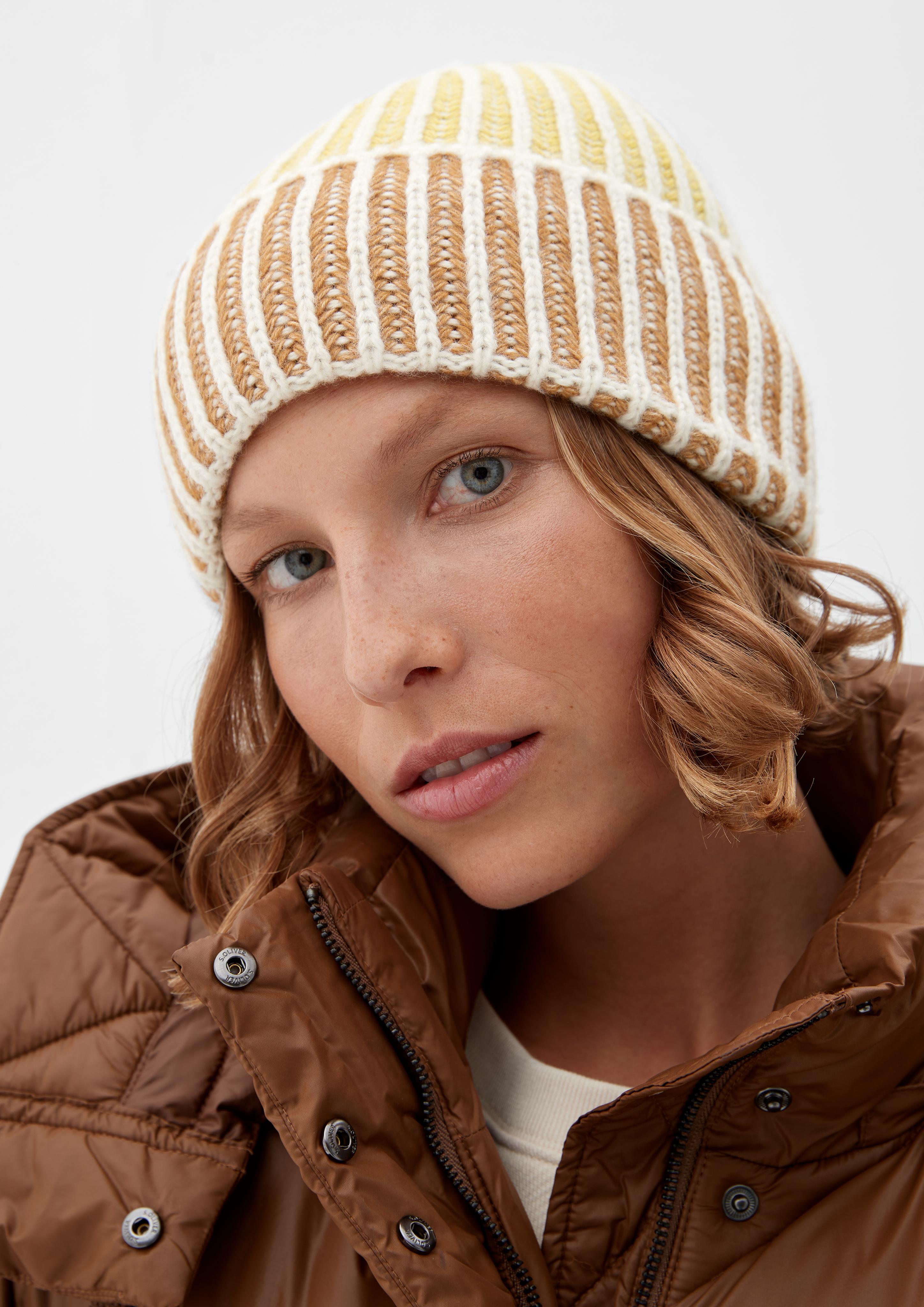 Strickmütze aus Wollmix  2120568-02H8