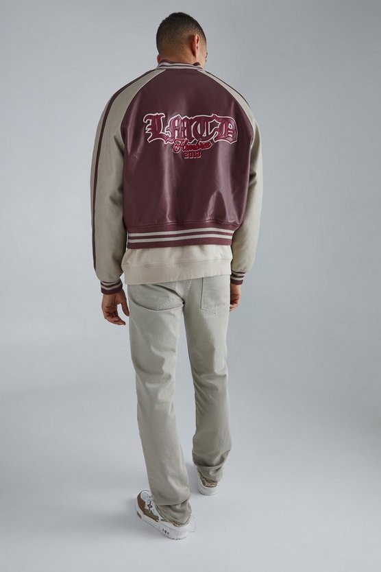 Kastige PU-Jacke