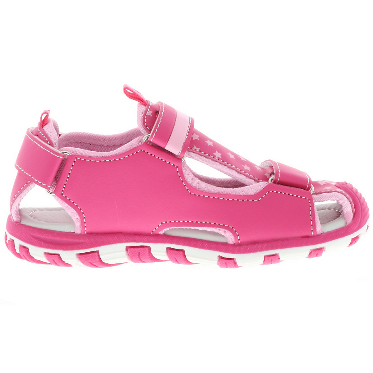 Kinder Mädchen Trekkingsandalen Outdoorschuhe Halbschuhe Klettverschluss Sternchen pink/rosa/weiß
