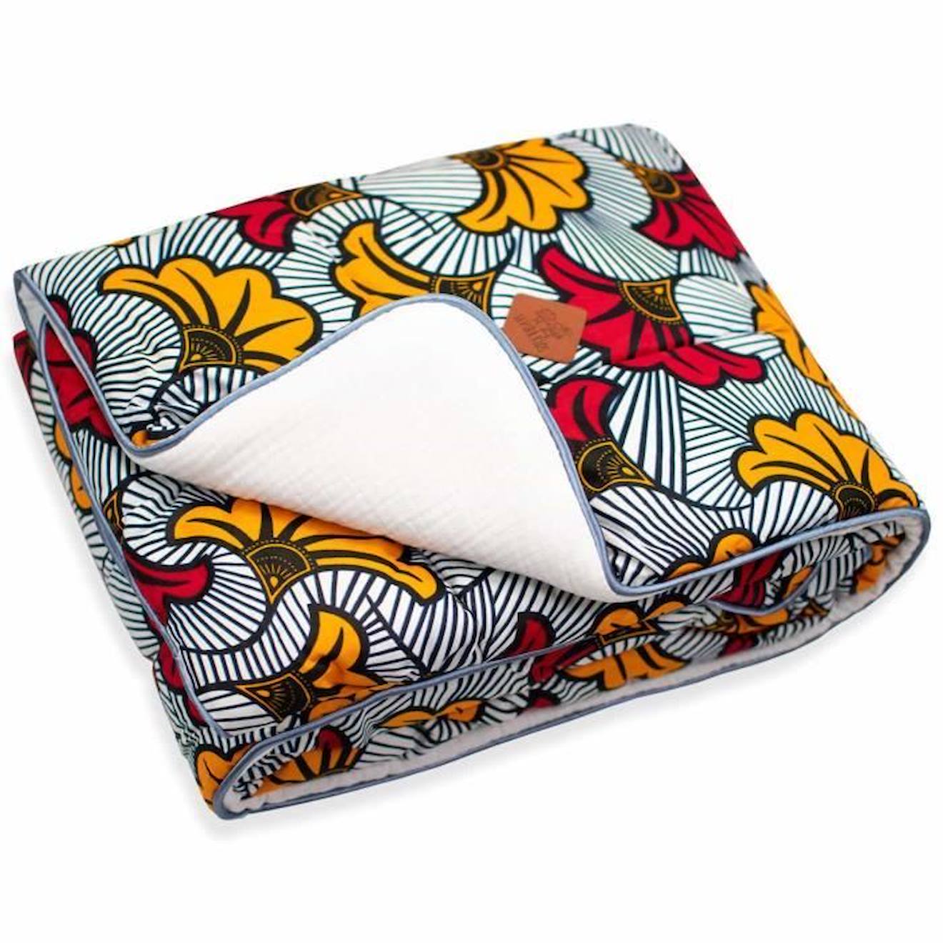 Grande couverture en coton, Wax Fleurs de mariage Rouge TU rouge