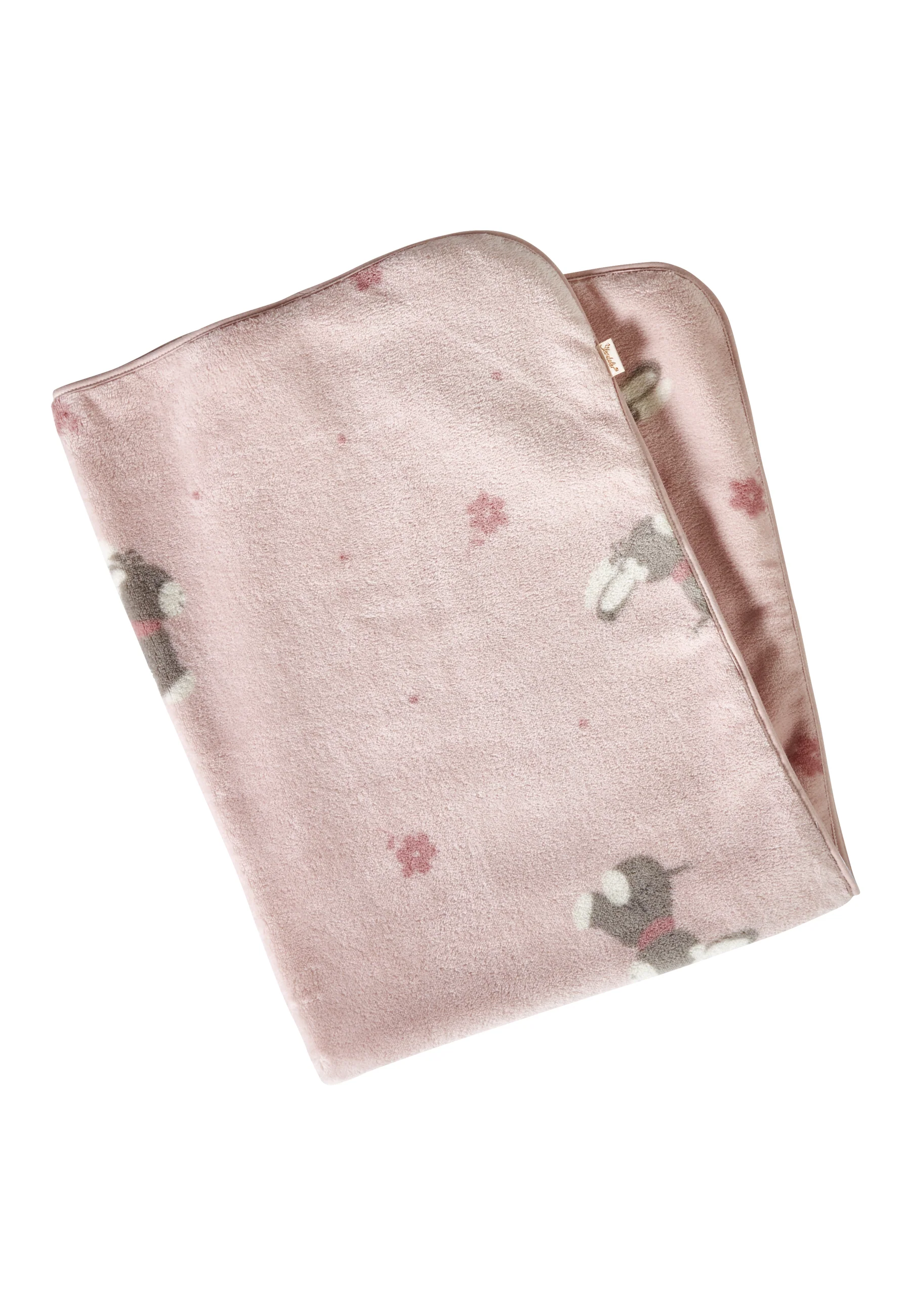 Babydecke Esel Emmi Girl mit Allover-Motiv in rosa