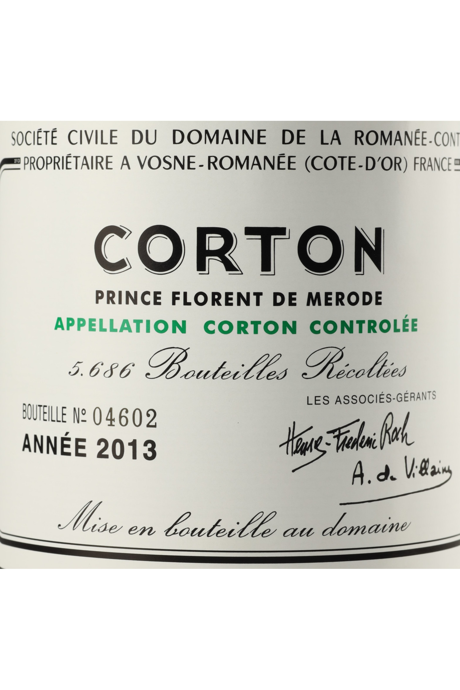 Domaine De La Romanee Conti 2013, Corton