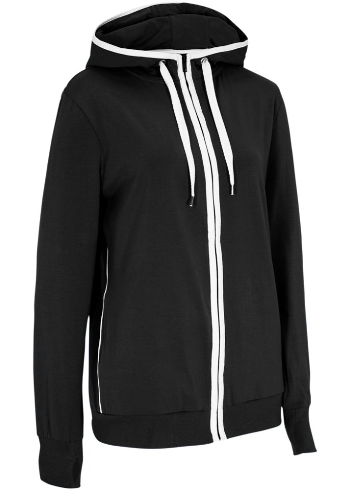 Stretch-Sweatjacke mit Baumwolle