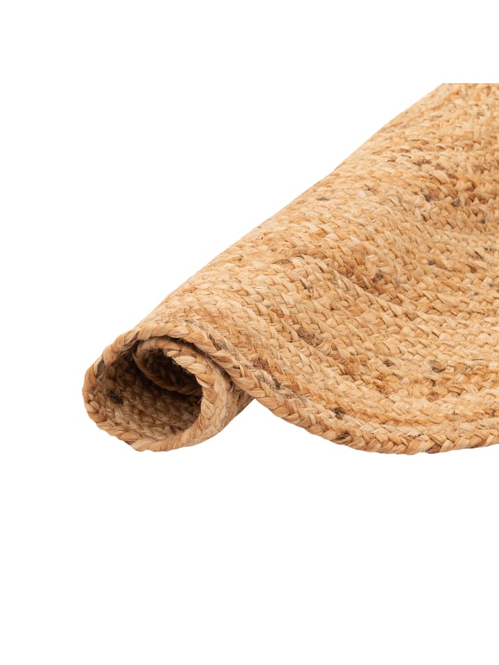 Pergamon Naturfaser Handgefertigt Jute Teppich Nele Rund in Beige günstig kaufen