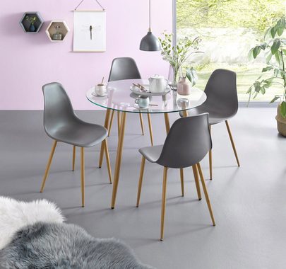 INOSIGN Glastisch Miller, runder Esstisch mit einem Ø von 100 cm