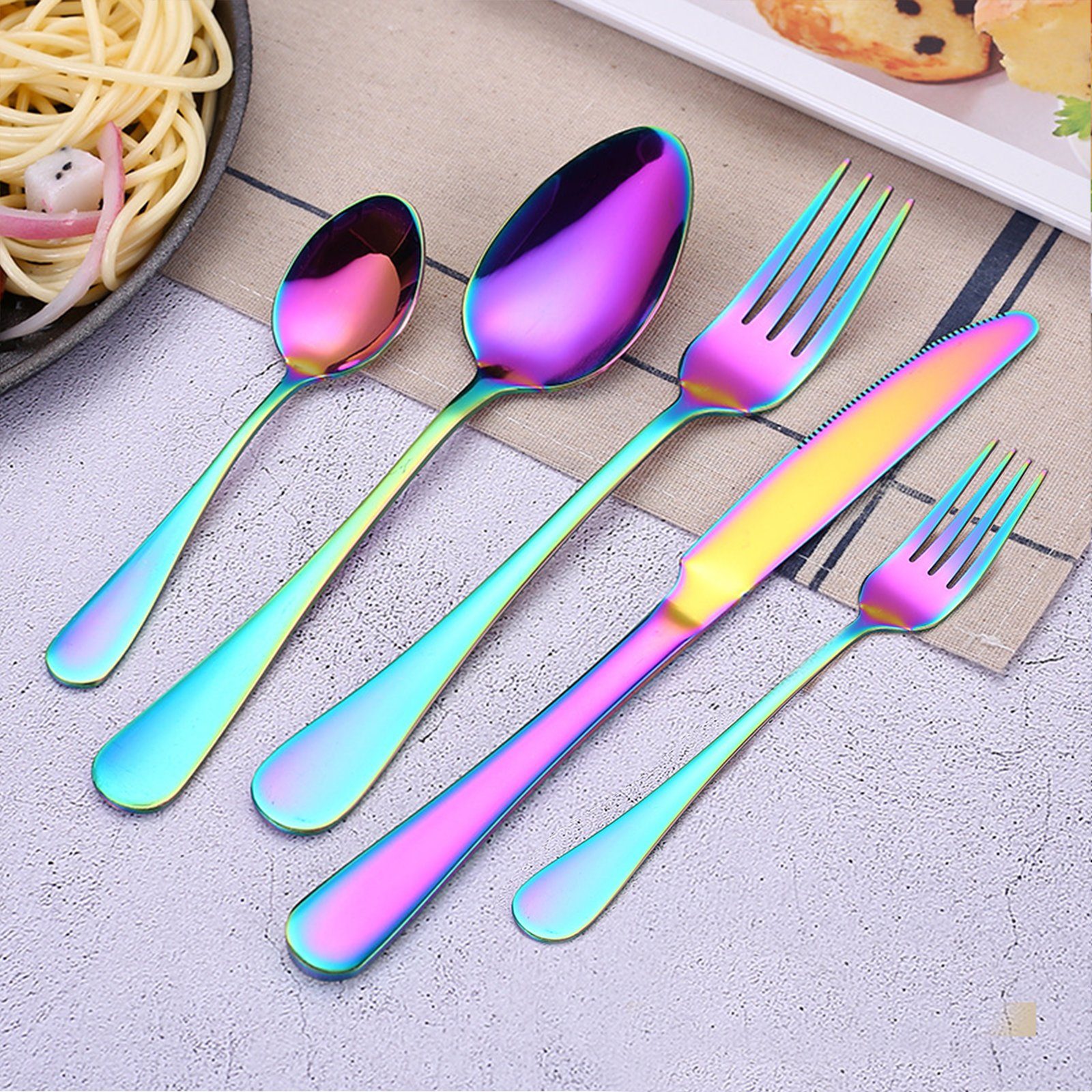 CALIYO Besteck-Set Besteck Set, Besteck Set für 6 Personen, Messer Gabel Löffel Set 30-teilig, Spülmaschinenfest