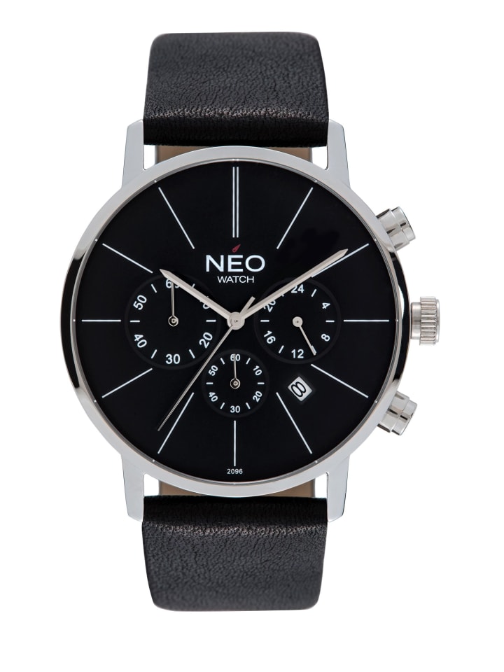 NEO Watch NEO Watch Armbanduhr aus Edelstahl in Schwarz/Silber günstig kaufen onesize