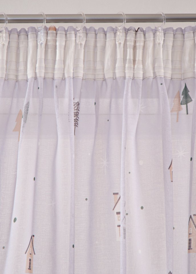 Weihnachtliche Gardine mit recycelter Polyester (1er Pack)