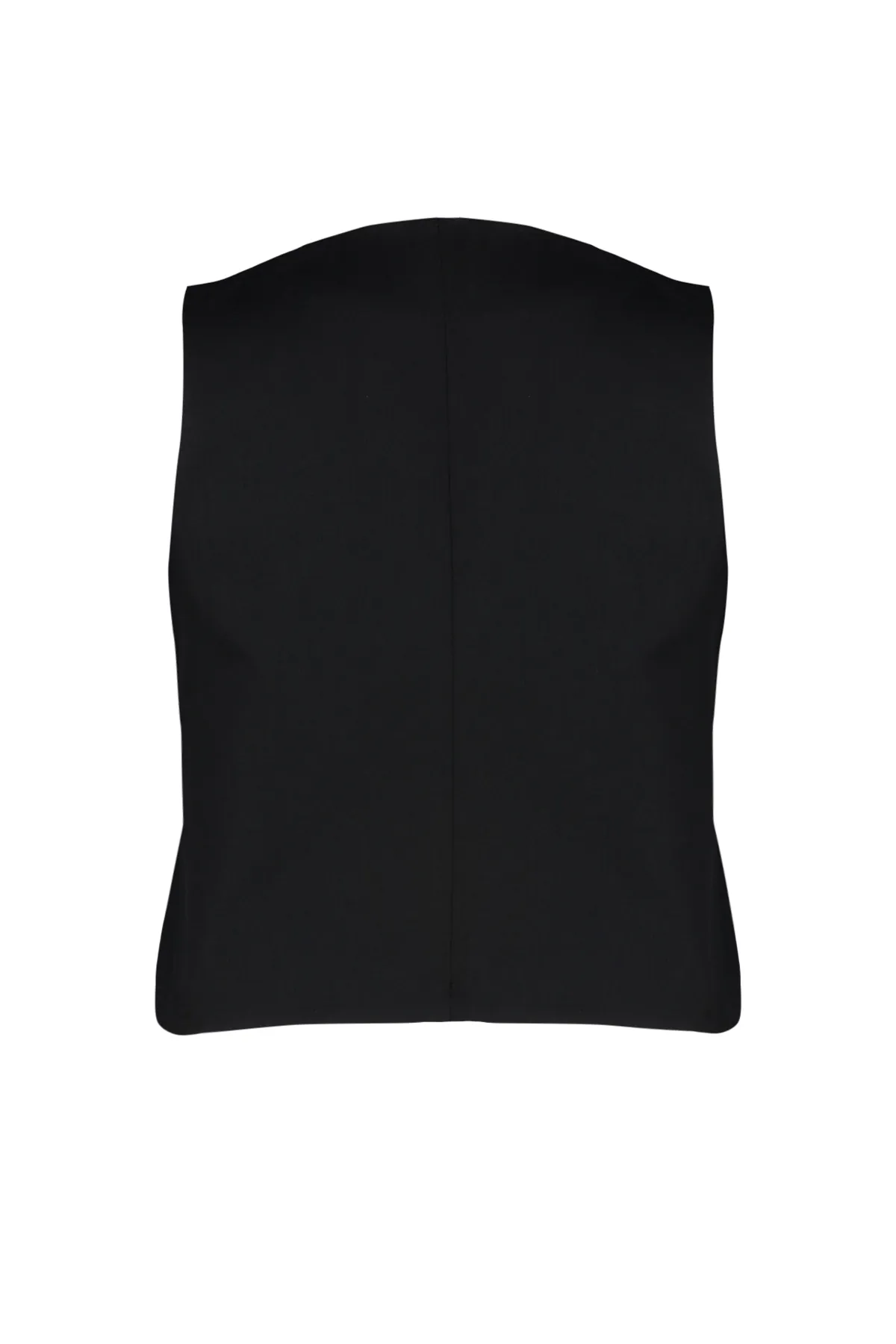 Trendyol Curve  Schwarze gewebte Weste mit Knöpfen TBBSS24BH00003