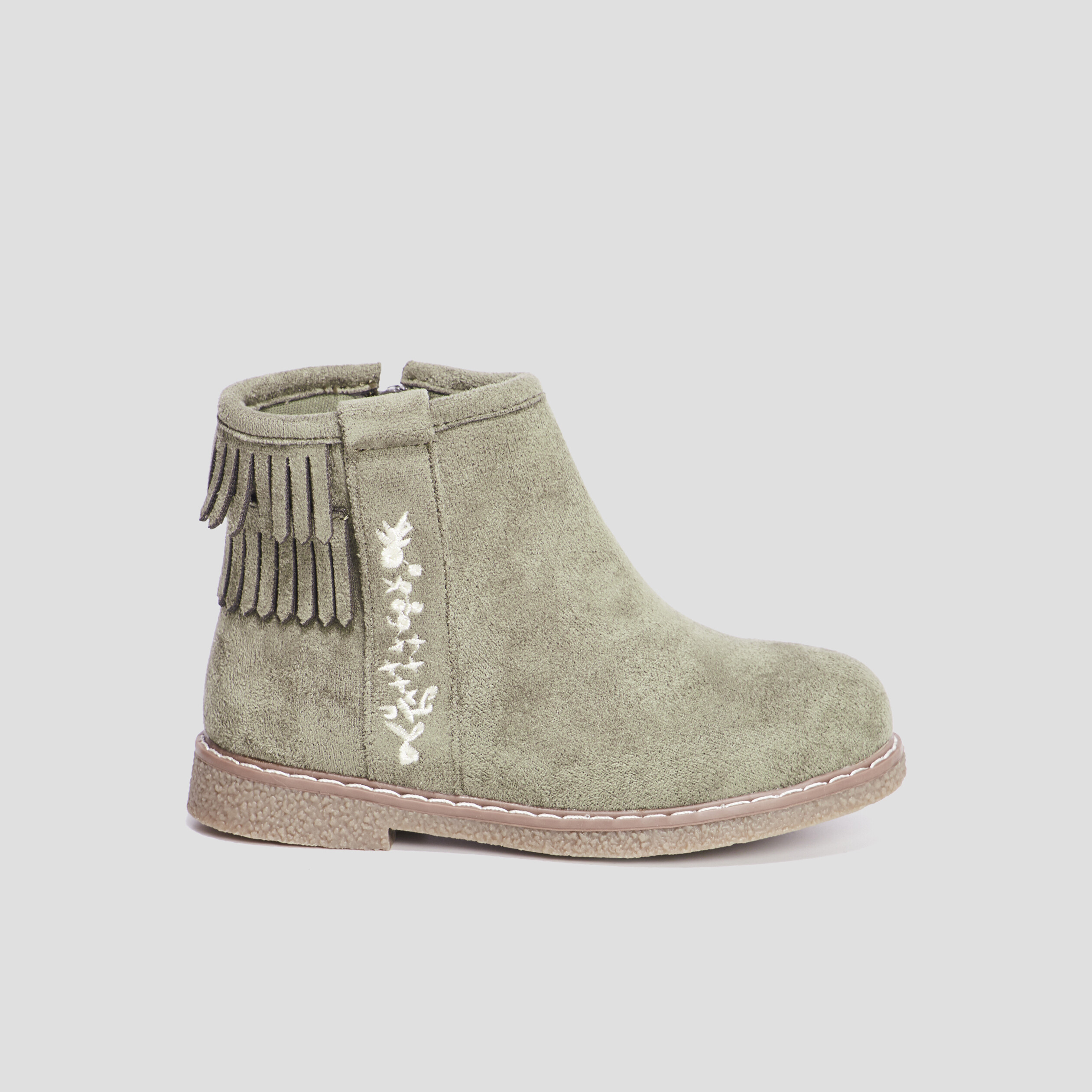 Bottines à franges vert kaki fille | La Halle