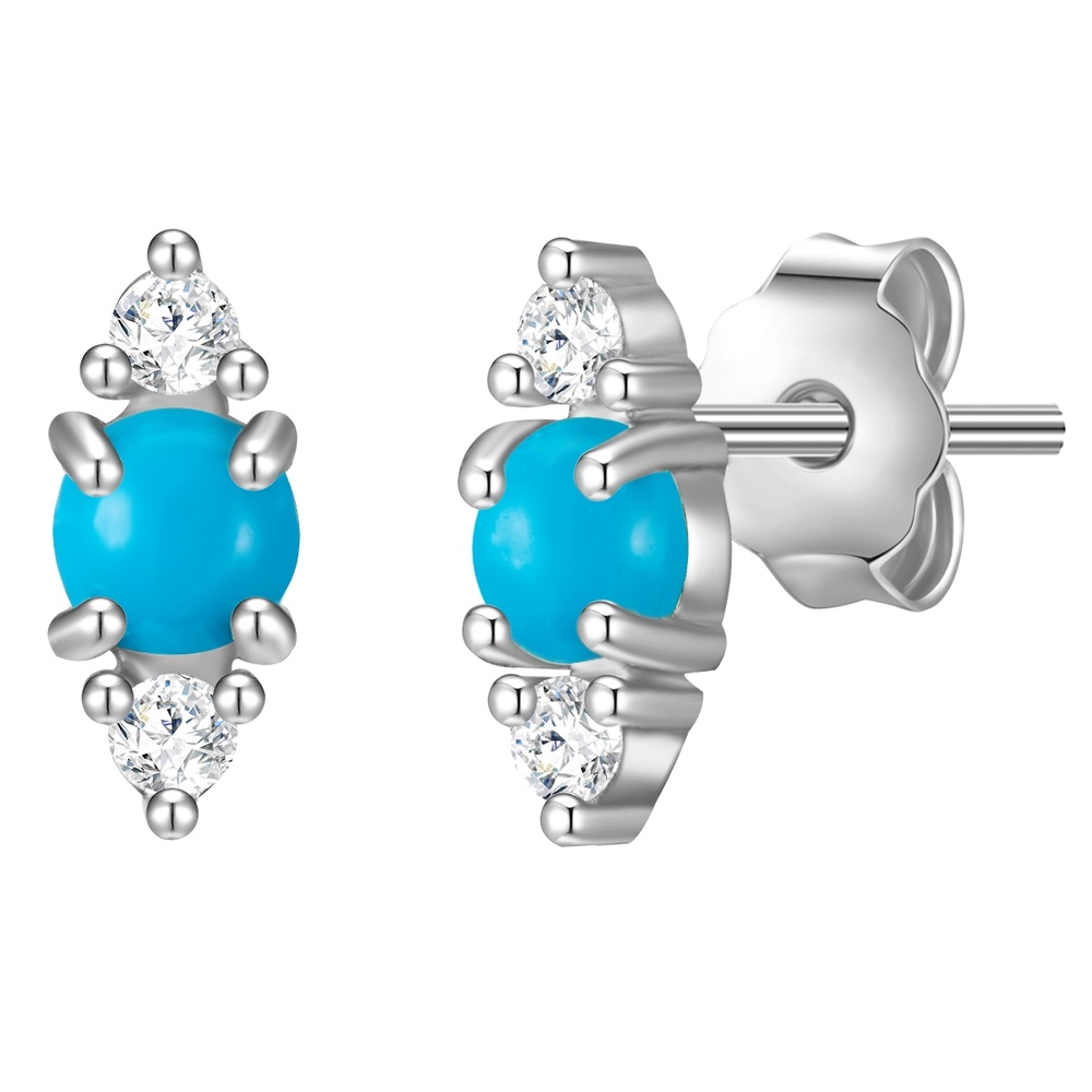 Glanzstücke München Puces d'oreilles en argent Losange Argent sterling Oxyde de zirconium (CZ) en Arg Boucles d'oreilles