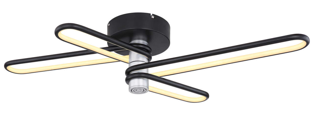 Globo Lighting - TOPPOLE - Deckenleuchte Aluminium schwarz matt, LED