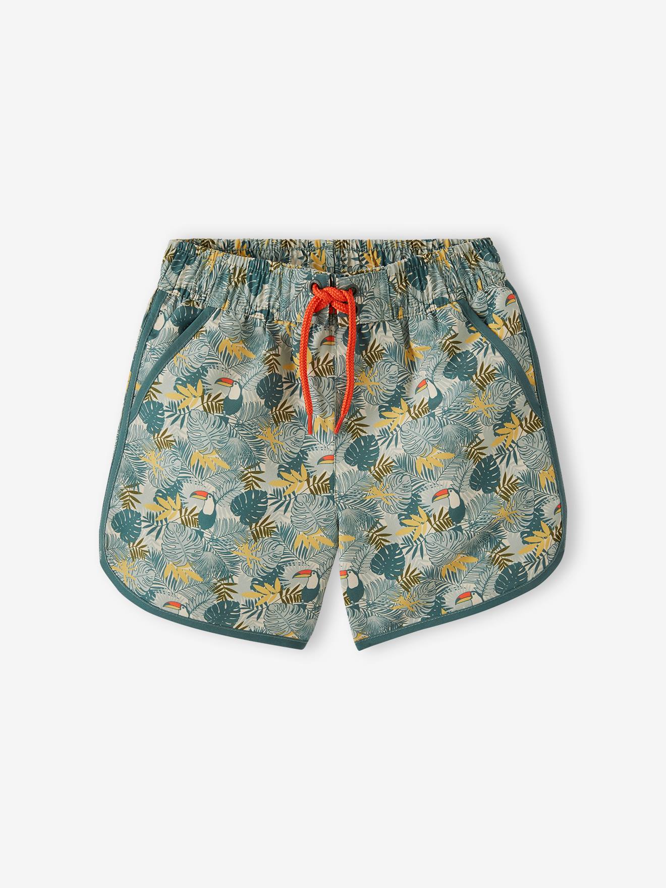Vertbaudet Bedruckte Jungen Badeshorts Oeko-Tex - grün bedruckt