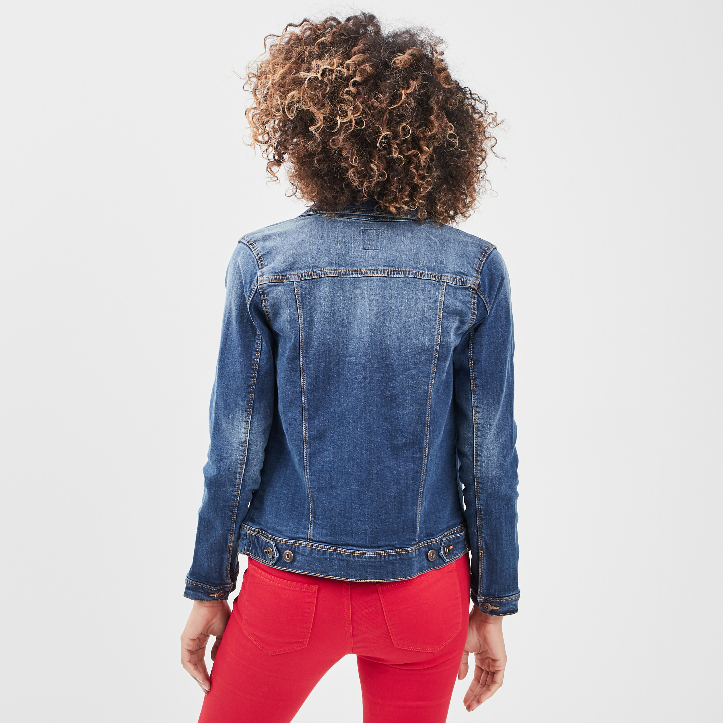 Veste droite en jean denim stone femme | La Halle