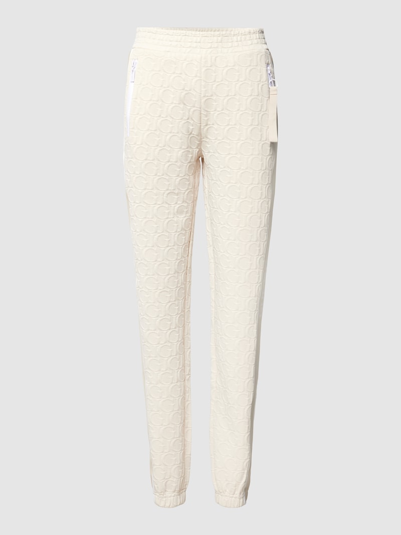 Sweatpants mit Allover-Logo Modell 'DARLA' in sand