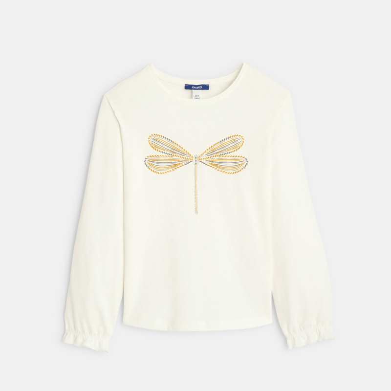 T-shirt à motif pailleté jaune fille