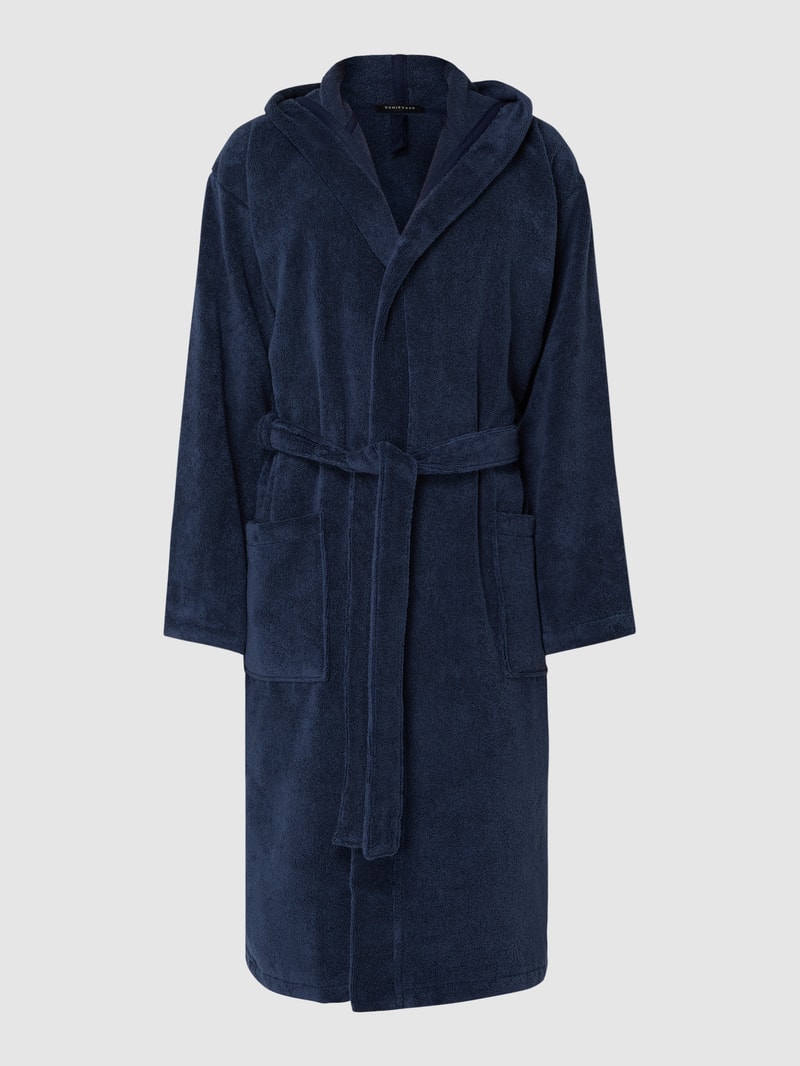 Bademantel aus Frottee in marineblau