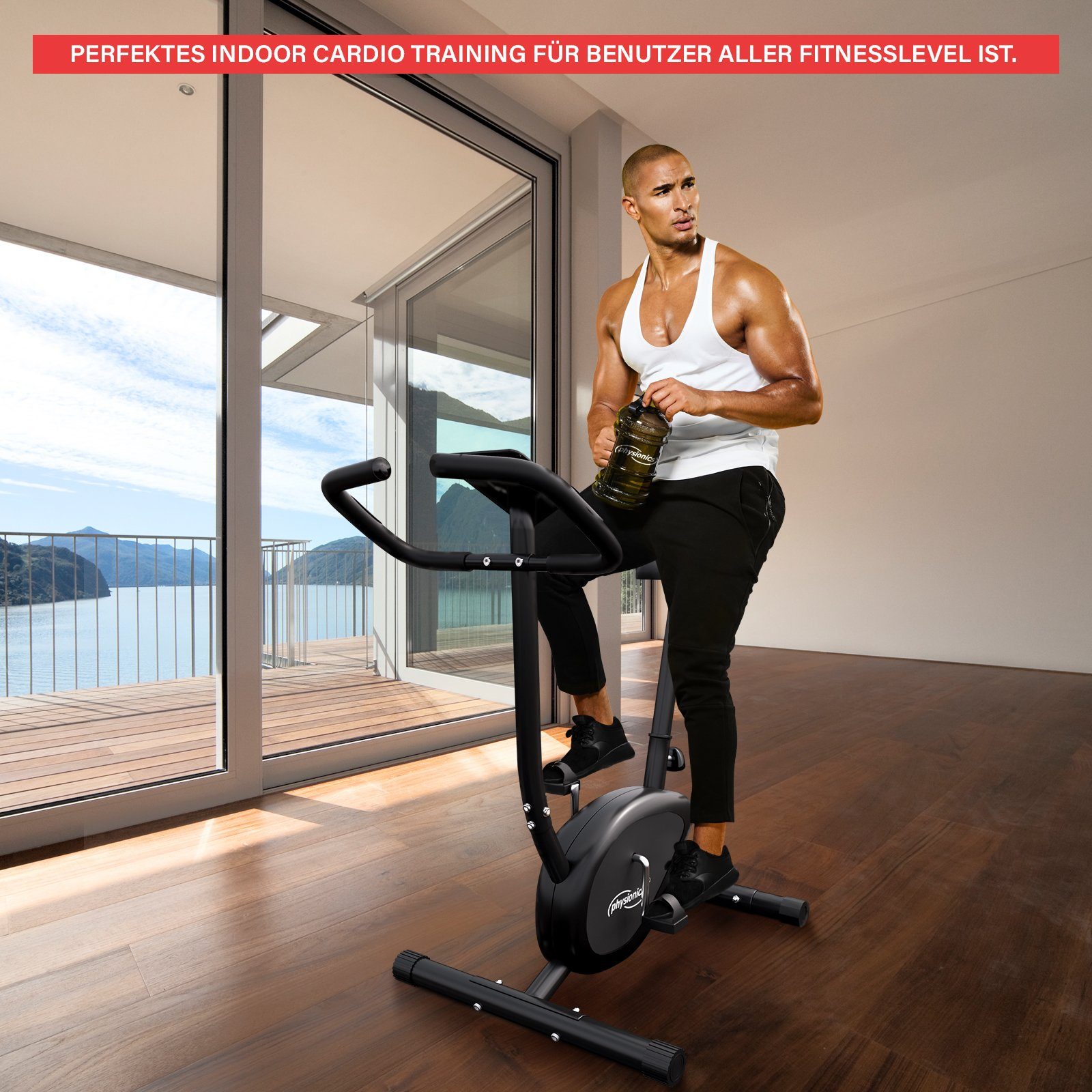 Physionics Heimtrainer Fahrrad Fitness Hometrainer Trimmrad Speedbike