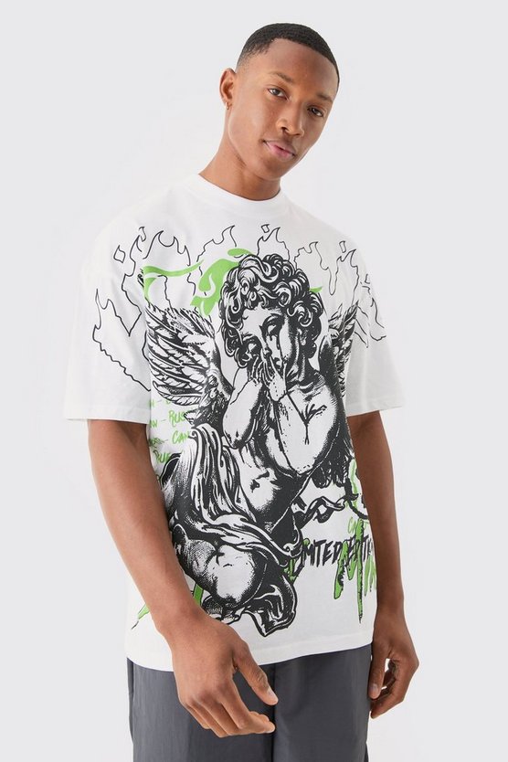 Oversize T-Shirt mit Gothic Renaissance-Print