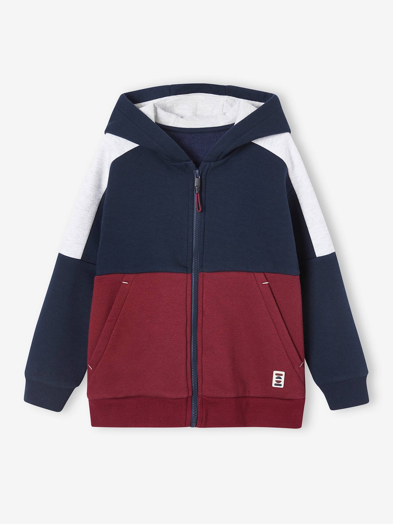Vertbaudet Jungen Kapuzensweatjacke Oeko-Tex - bordeaux