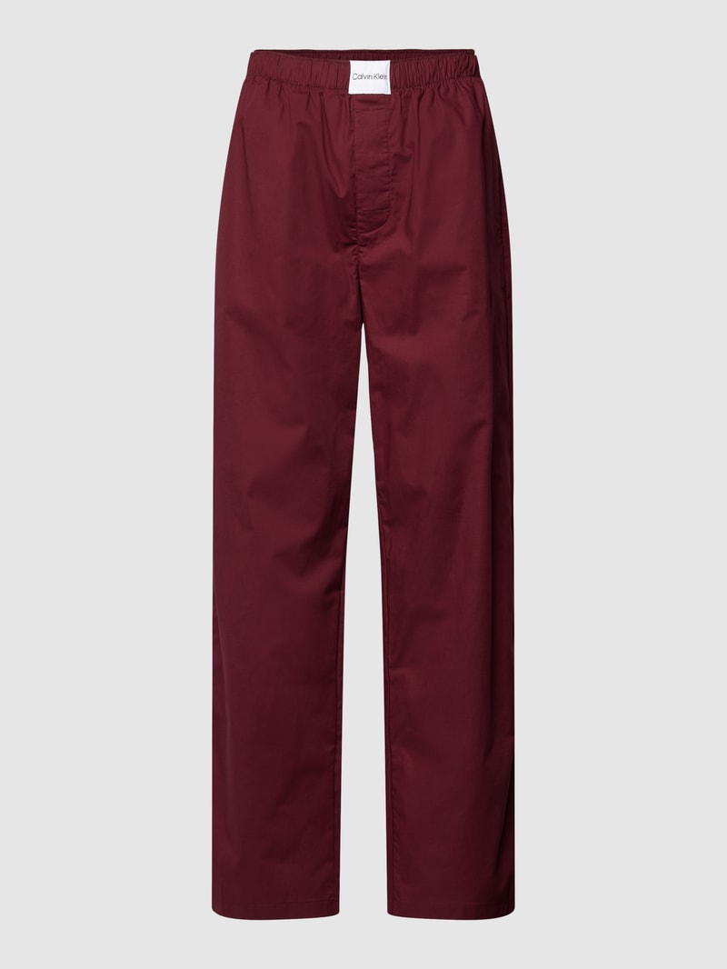 Pyjama-Hose mit Label-Patch in bordeaux rot