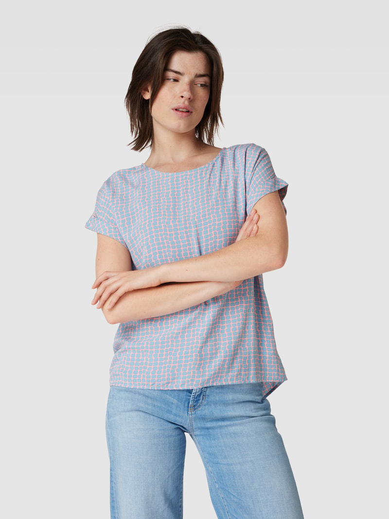Blusenshirt mit Allover-Muster in lagune