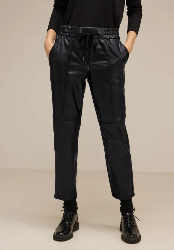 Street One Loose Fit Kunstlederhose
