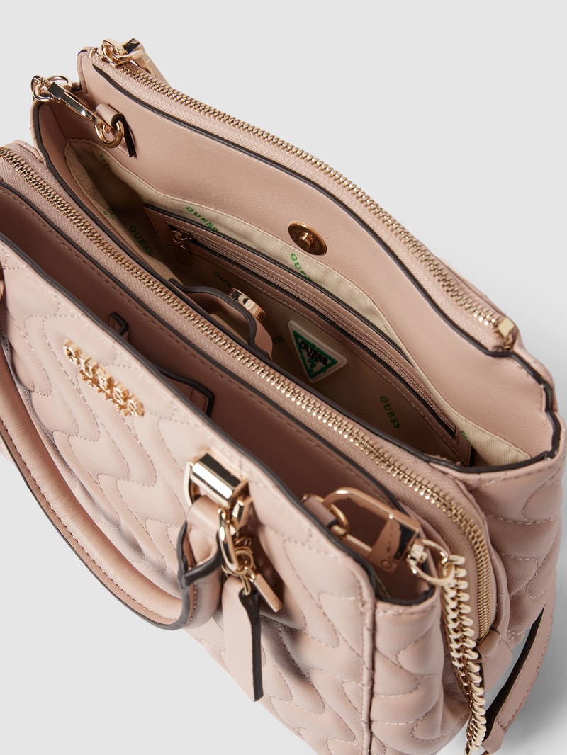 Handtasche mit Strukturmuster und Steppnähten Modell 'SOCIETY' in altrosa