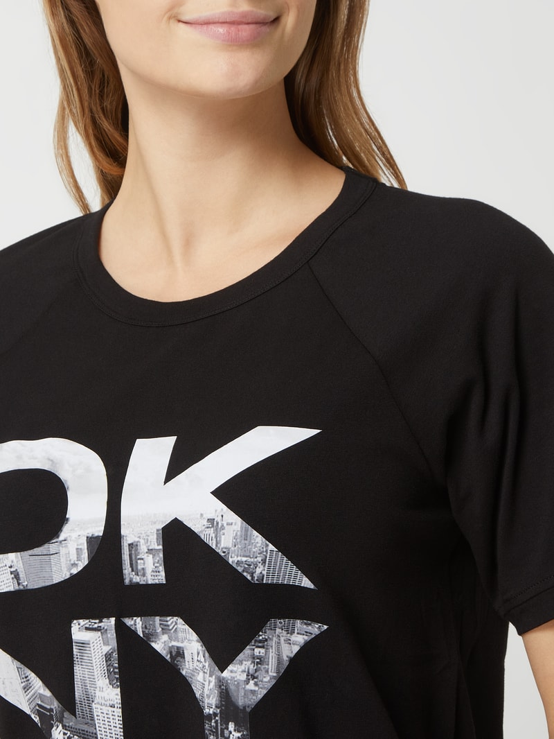 Schlafshirt mit Stretch-Anteil in schwarz