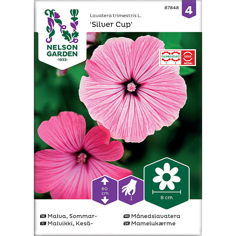 Nelson garden Frø Månedslavatera Silver Cup, rosa