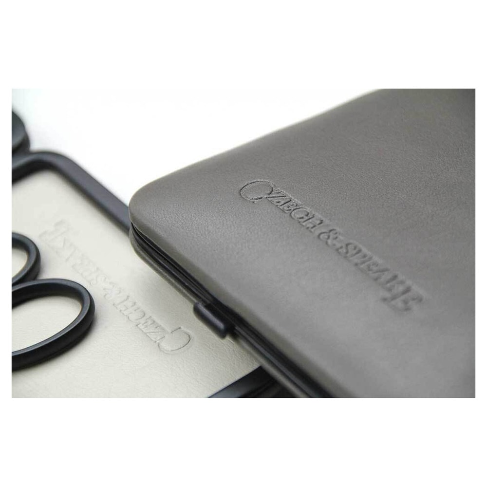 Czech & Speake Leather-Bound Manicure Set - Black/White étui