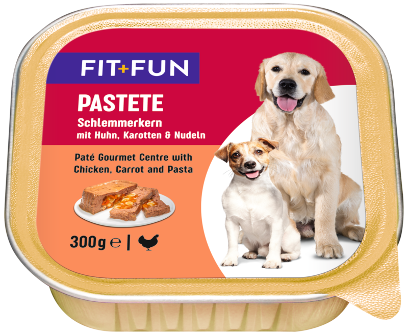 FIT+FUN Hundenassfutter FIT+FUN Pastete Schlemmerkern 9x300g