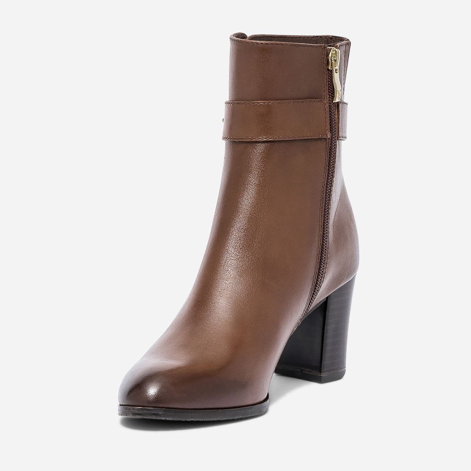 Boots CAPRICE cognac en cuir à talon