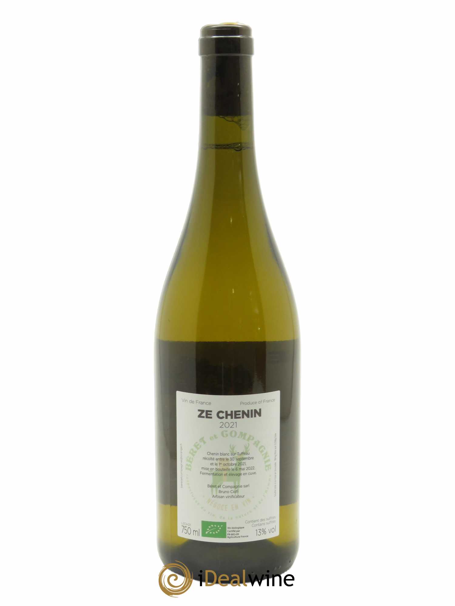 Vin de France Ze Chenin Béret et Compagnie - Bruno Ciofi  2021 - Lot de 1 Bouteille