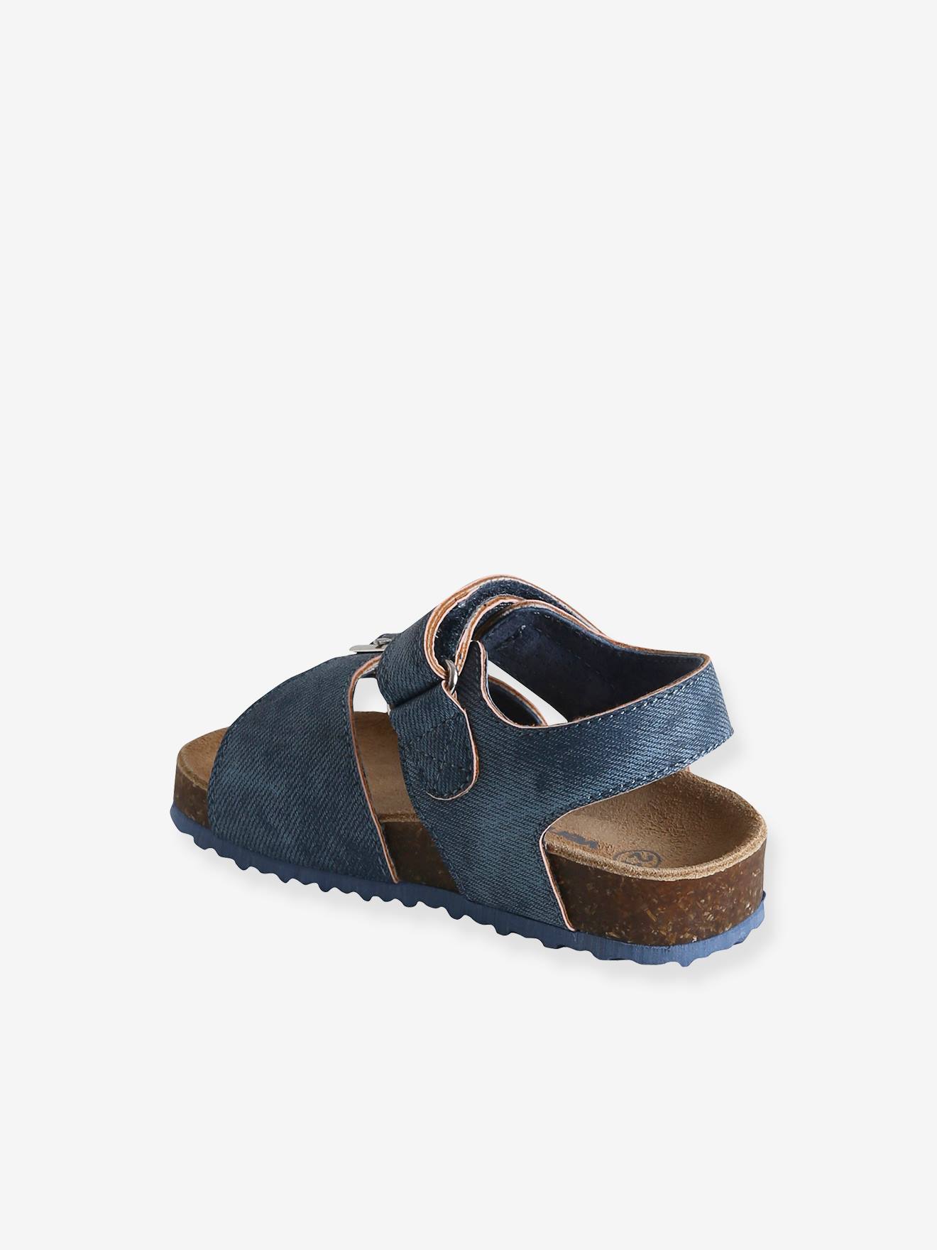 Vertbaudet Baby Sandalen, Denim-Optik - blau