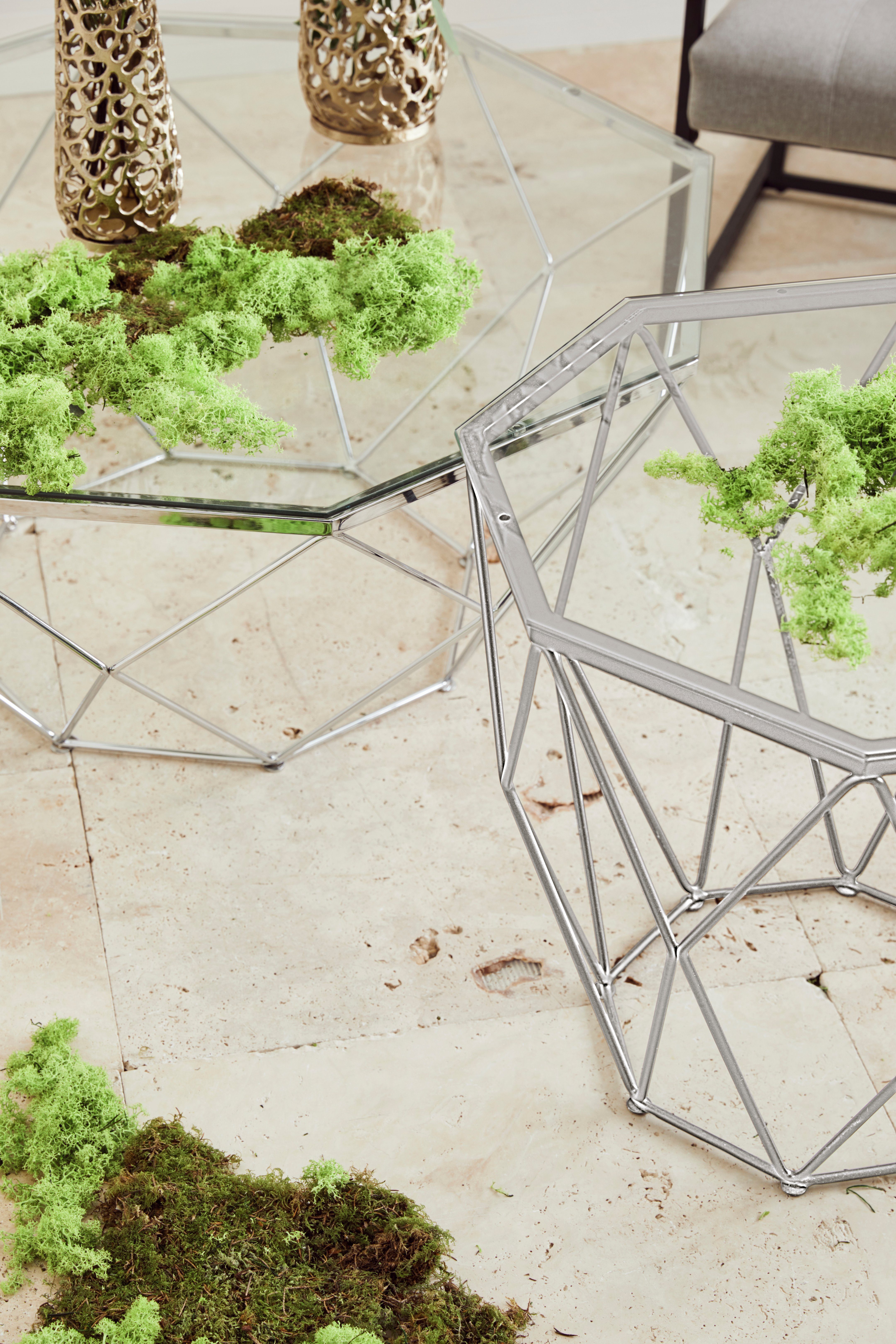 Guido Maria Kretschmer Home&Living Beistelltisch Caen, mit Glasplatte und Metall, Breite 60 cm