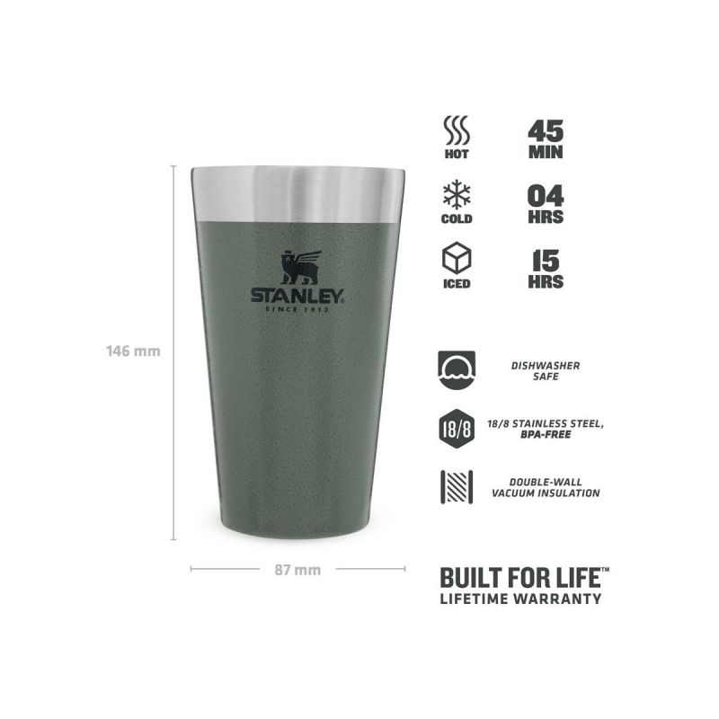 Stanley Adventure Stacking Beer Pint 16oz\/470ml Matte Black Pebble