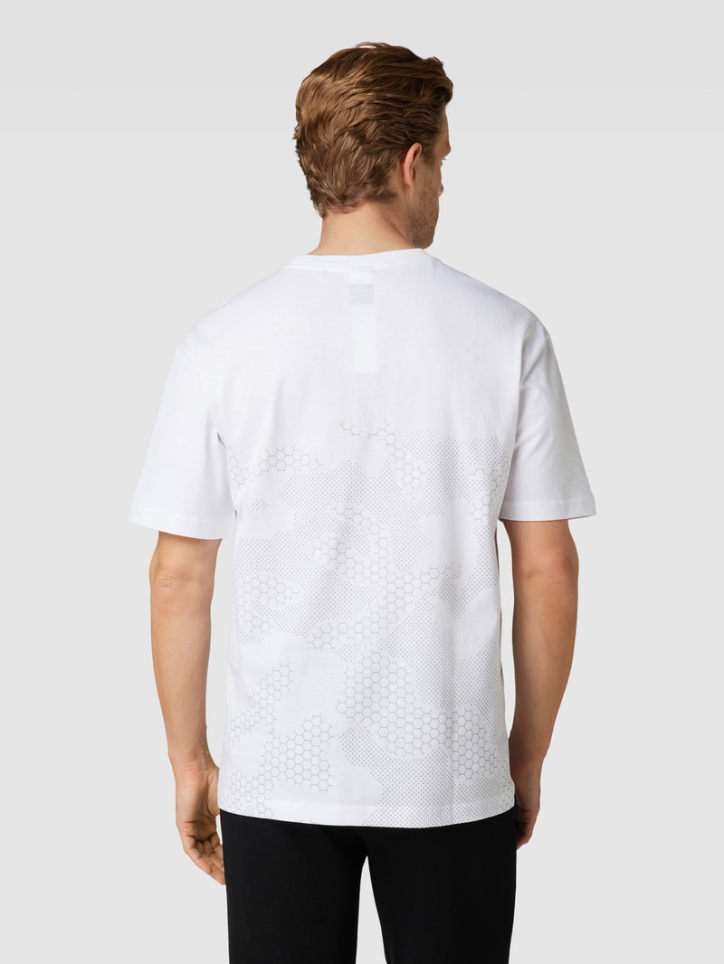T-Shirt mit Label-Patch Modell 'Talboa Lotus' in weiß
