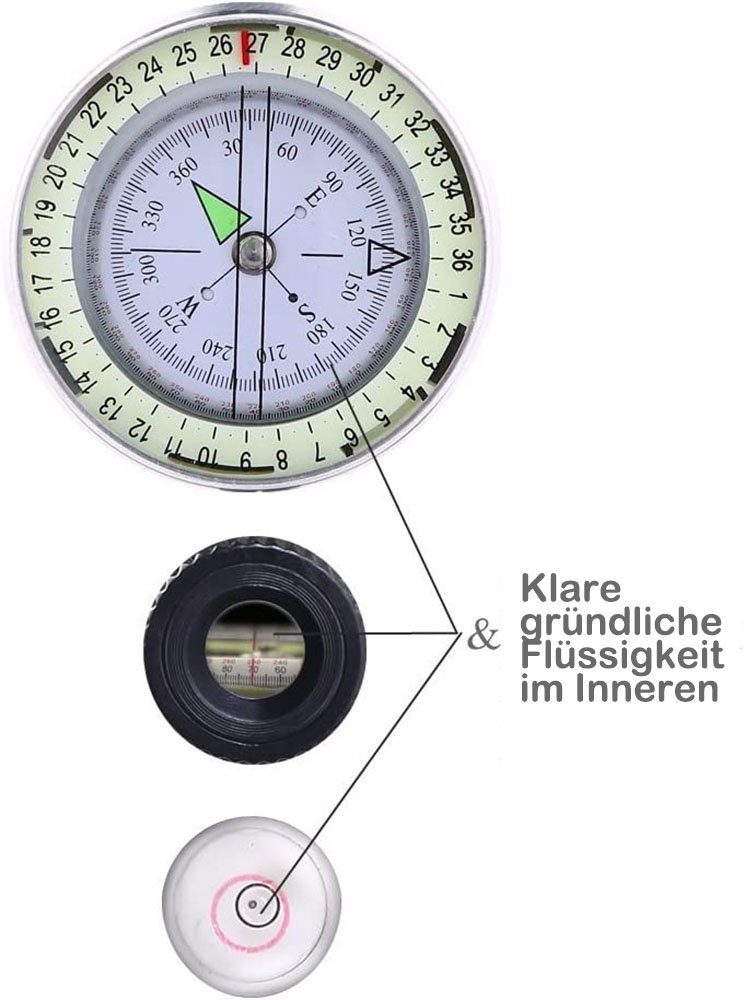 zggzerg Kartenkompass ZGGZERG Professioneller Militär Marschkompass