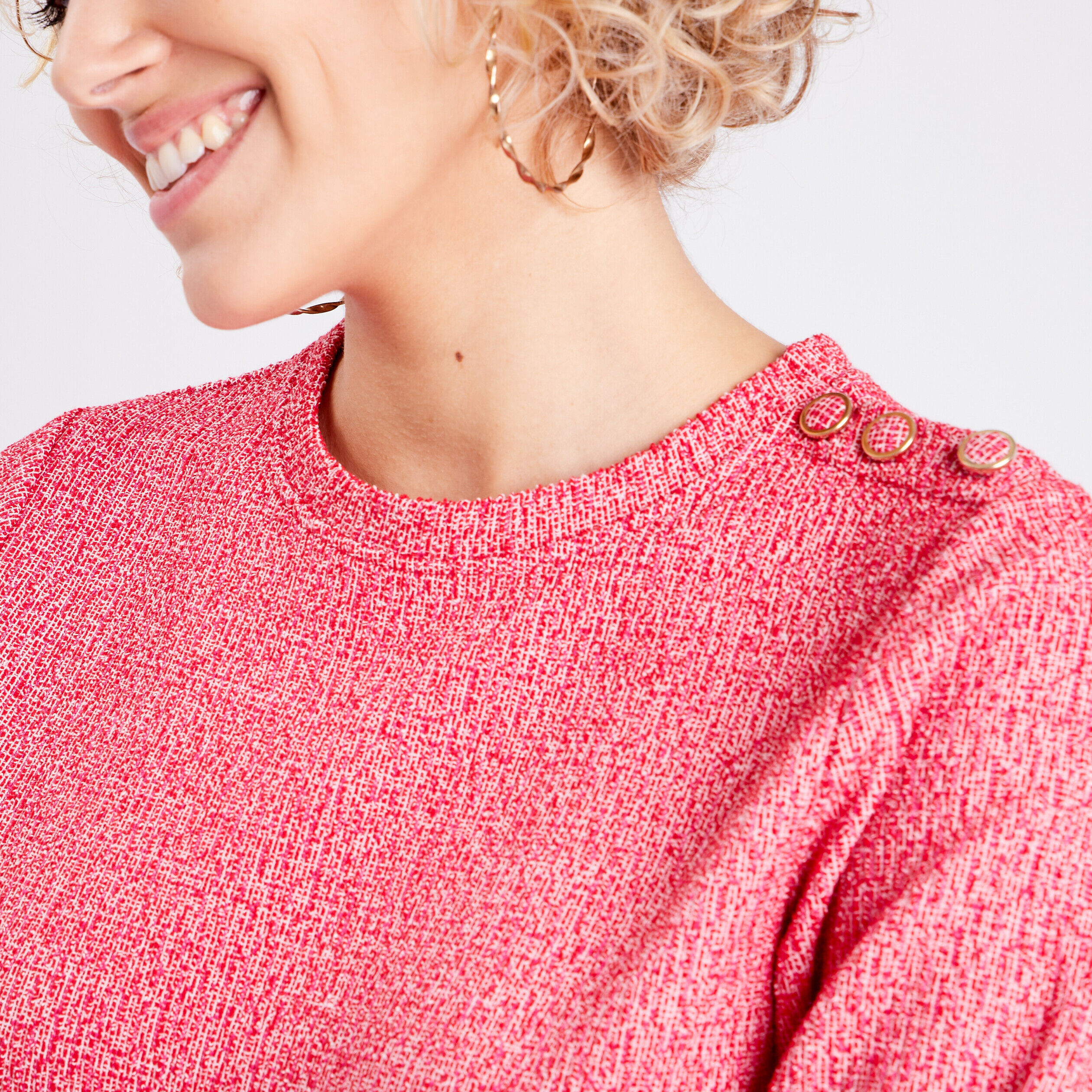 Sweat manches bouffantes rouge femme | Cache Cache