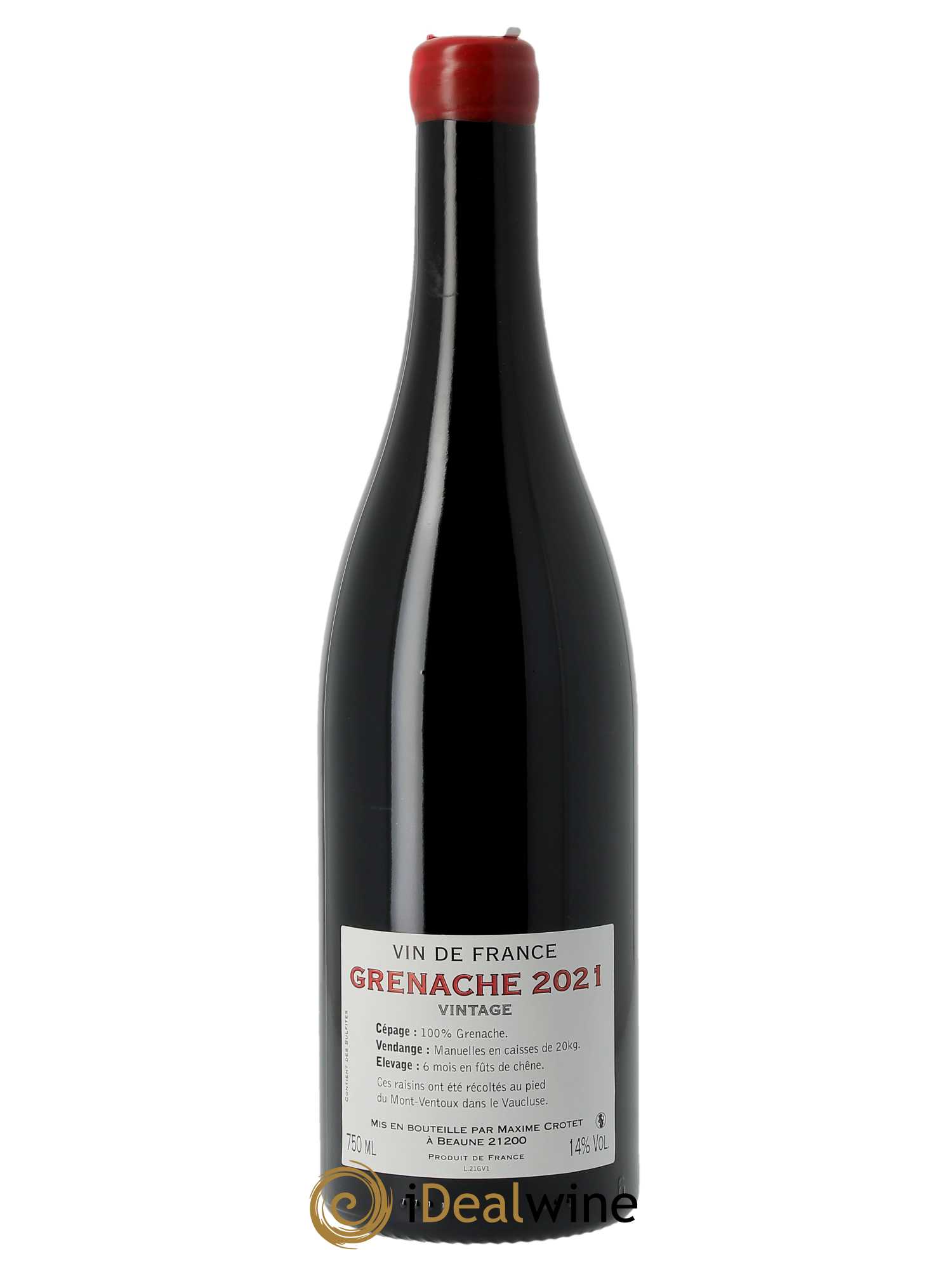 Vin de France Grenache Vintage Maxime Crotet  2021 - Lot de 1 Bouteille