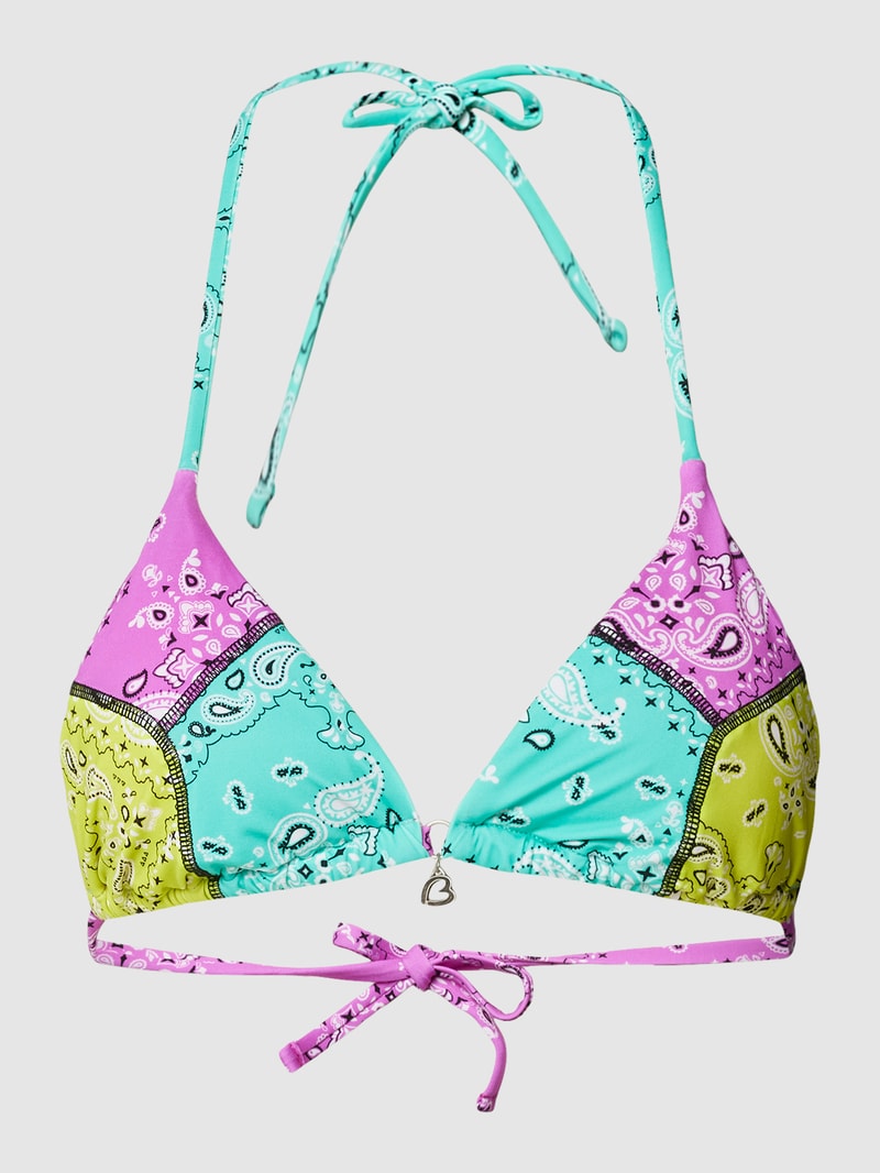 Bikini-Oberteil mit Allover-Muster Modell 'THELIO' in fuchsia