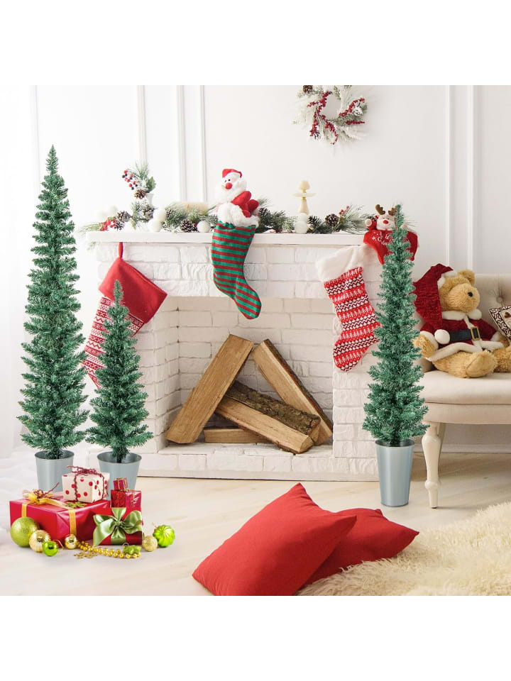 COSTWAY Künstliche Weihnachtsbäume 3 tlg. Set in Grün günstig kaufen 150 cm