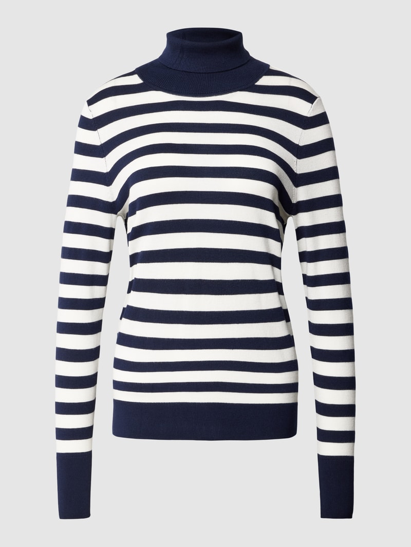Longsleeve mit Rollkragen in dunkelblau